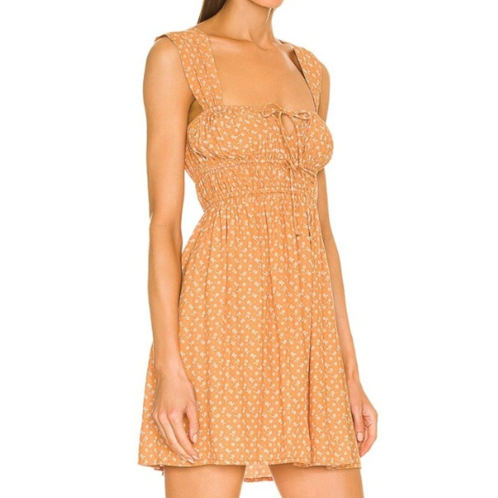 Faithfull the Brand Floral Mini Dress Women's XS Cottagecore Boho Festival Fairy